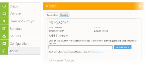 Mcmyadmin The Minecraft Web Admin Panel